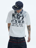 DND4DES Plaid Lapel Polo Shirt Half Zipper Tee