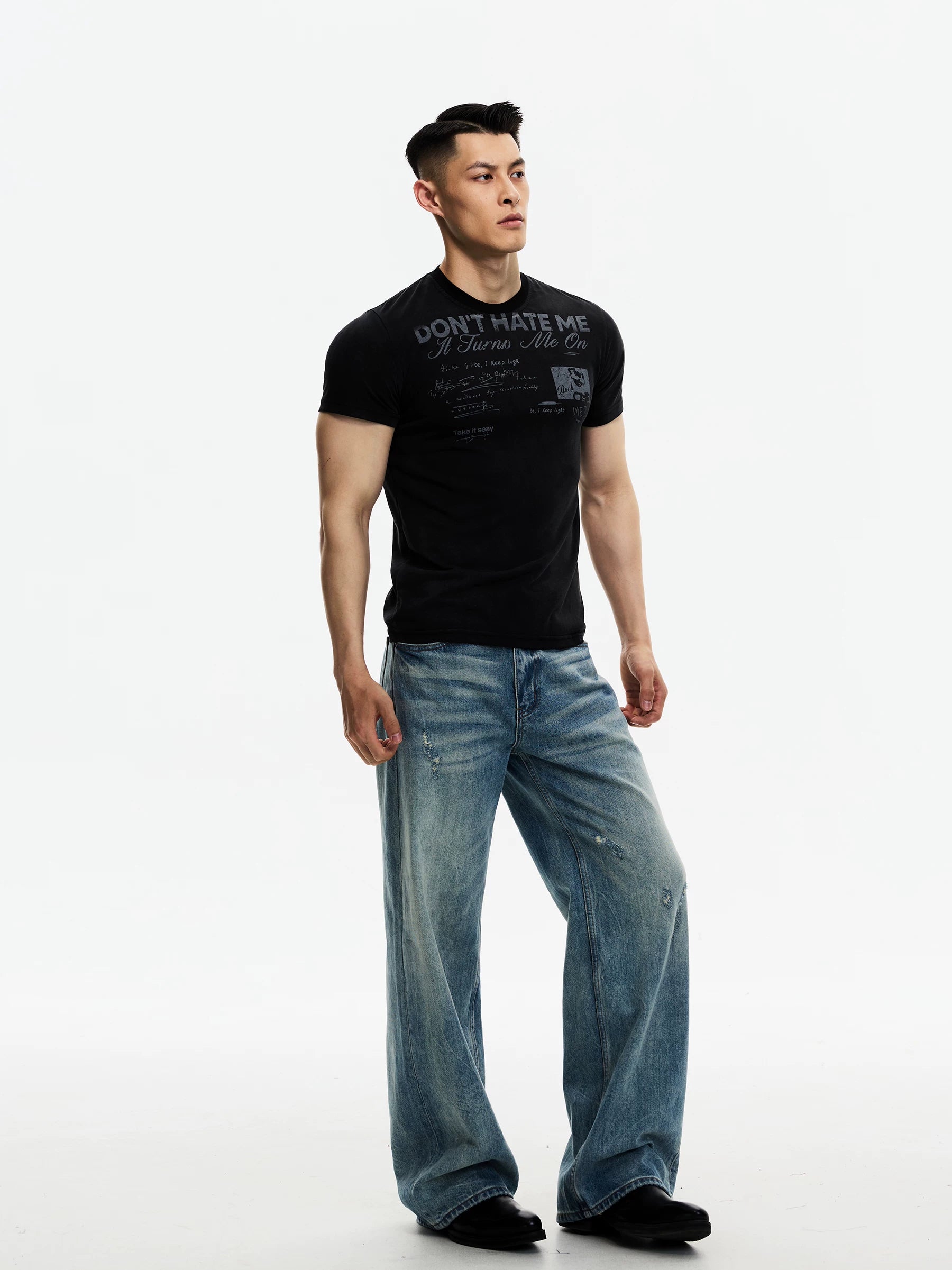 DAY NY Casual Wide-leg Ripped Jeans