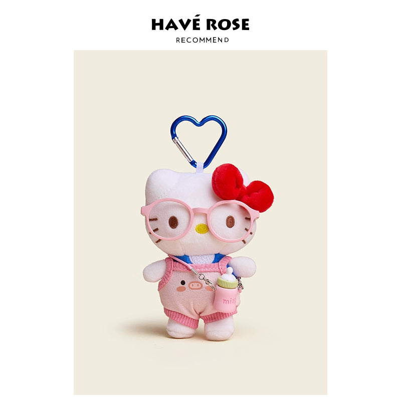 HAVEROSE Hellokitty Cute Plush Glasses Pendant