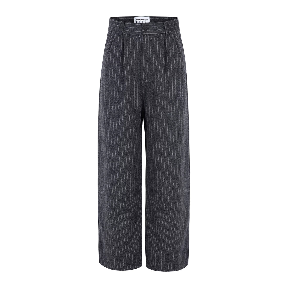 FTS Striped Thickened Wool Straight Loose Wide Leg Pants
