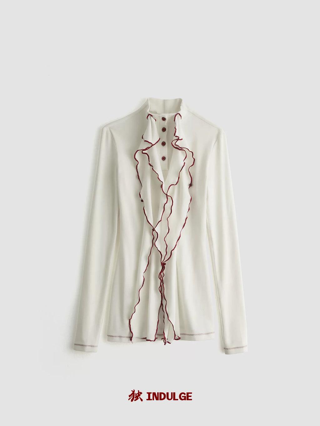 INDULGE Contrast Color Wave Waist Long Sleeve
