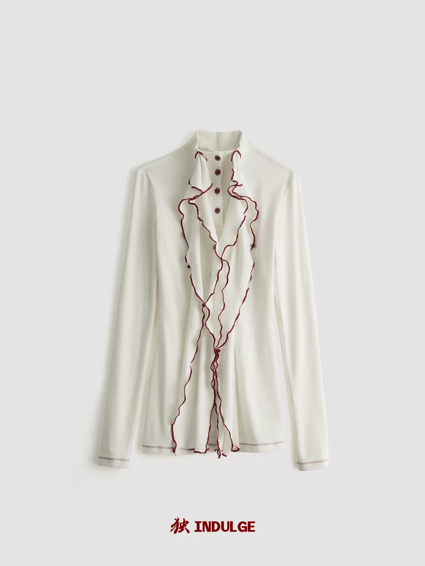 INDULGE Contrast Color Wave Waist Long Sleeve