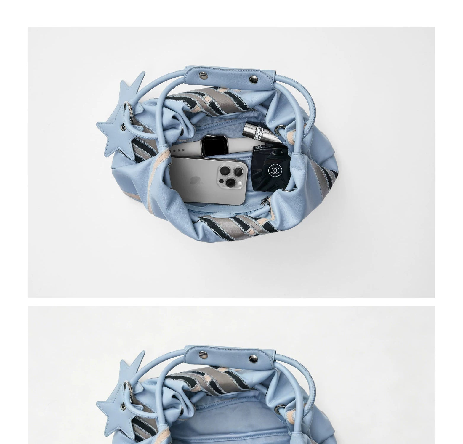 ECODAY Soft Pattern Flat Moon Premium Sense Underarm Shoulder Bag