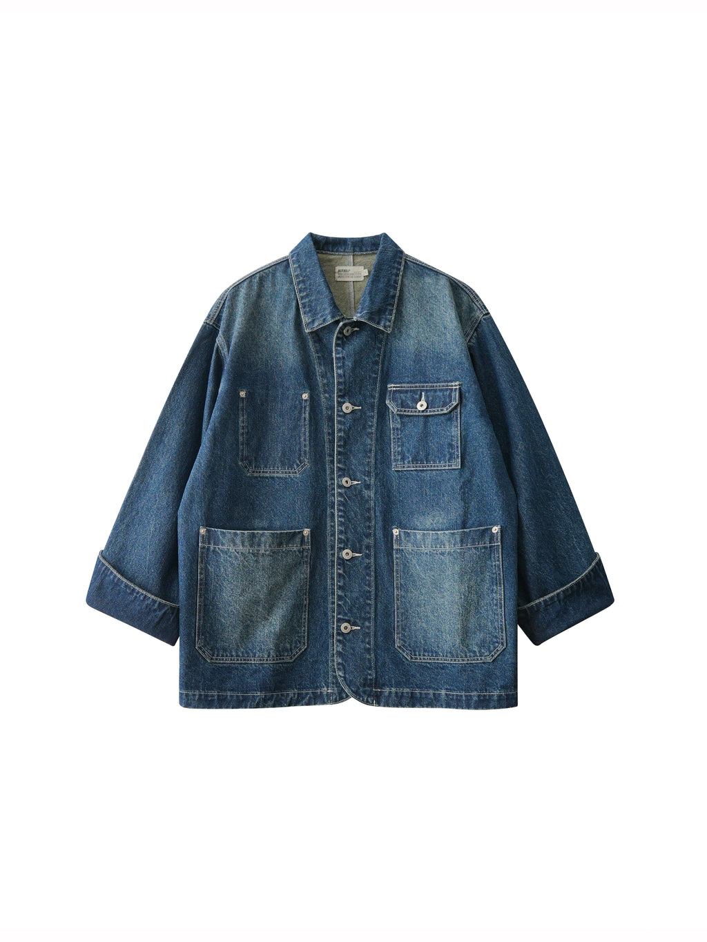 BUTTBILL 12.5 oz Washed Old Denim Commuter Jacket