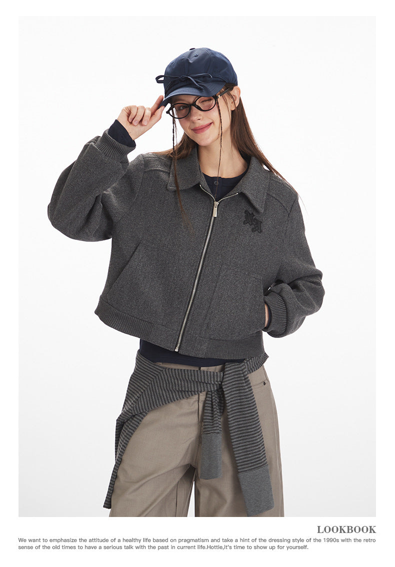 Nariele Vintage Short Versatile Slim Shoulder Jacket