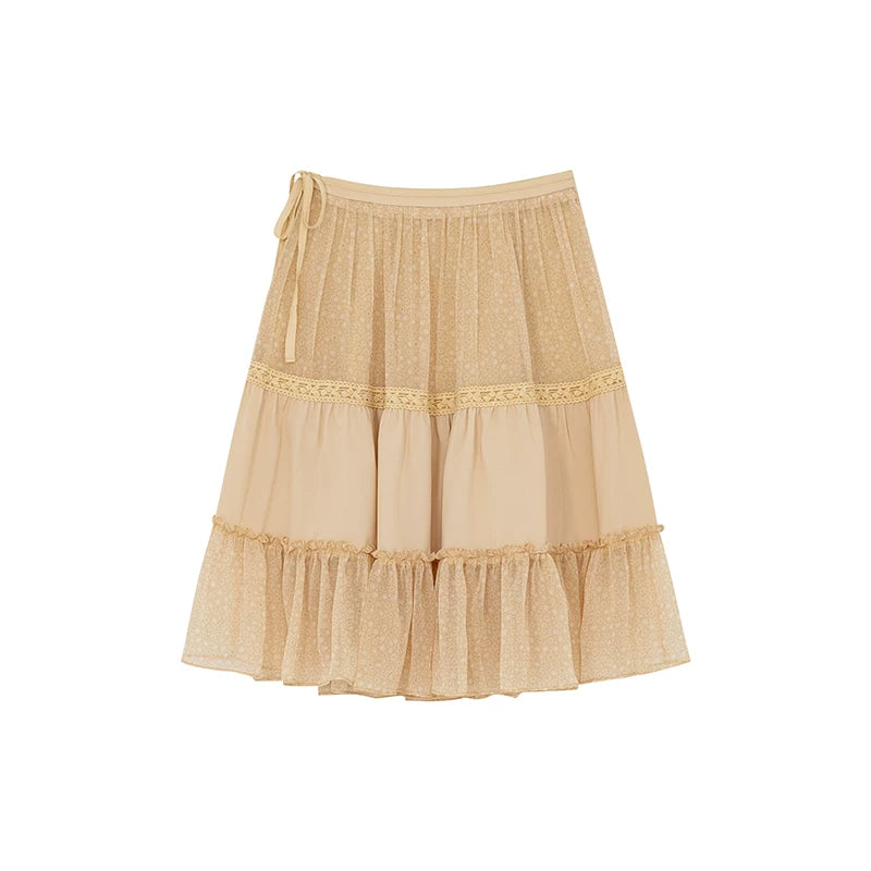 KANO Chiffon Three-dimensional Splicing Skirt