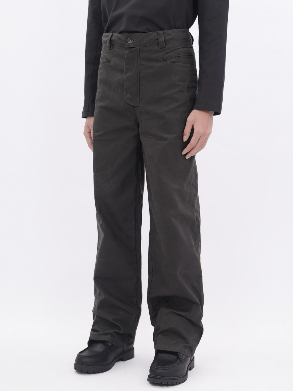 ETHEREAL PRODUCTION Straight and Wide Canvas Casual Overalls