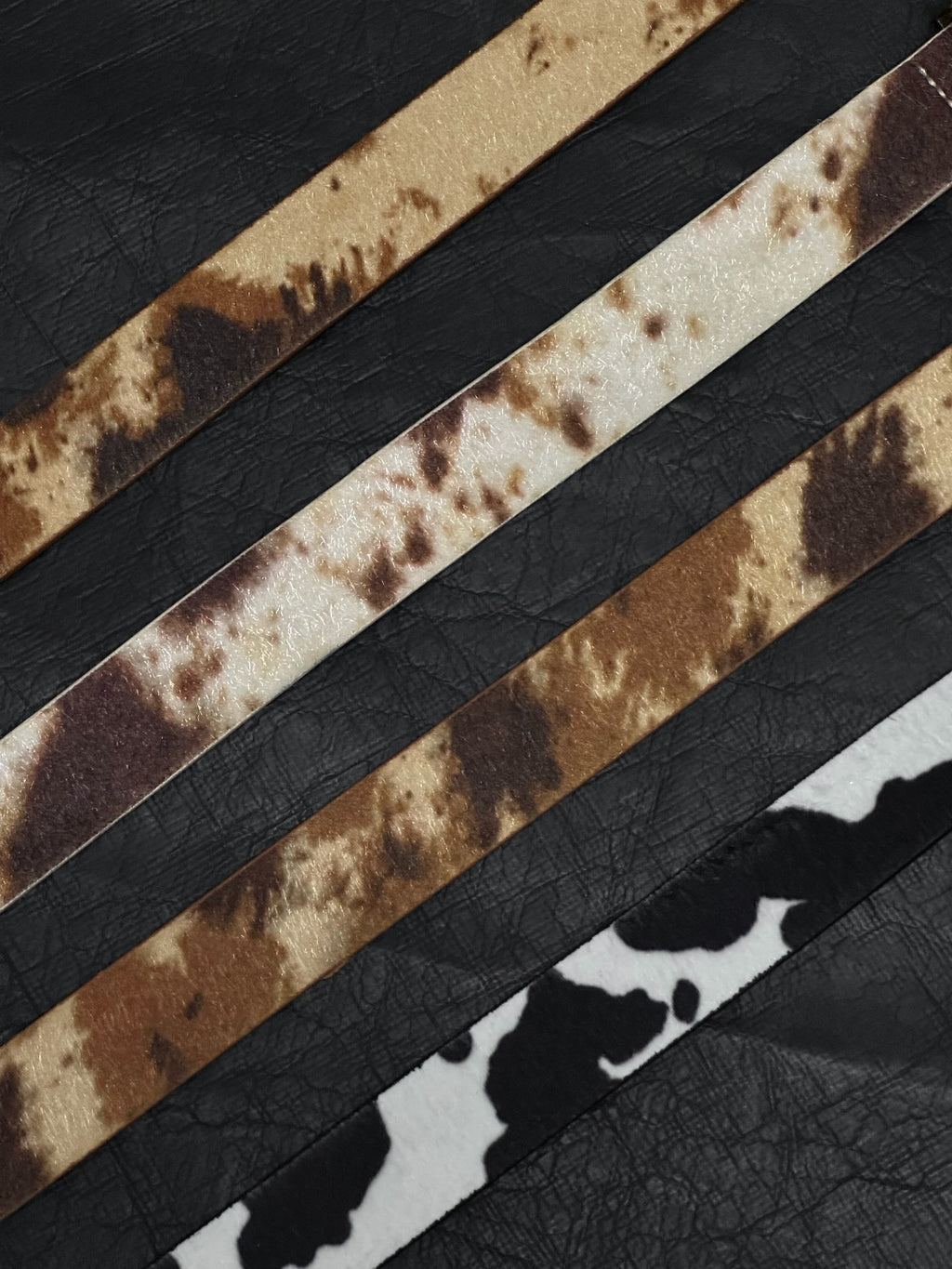DPOL Cow Pattern Belt Maillard Couple Belt