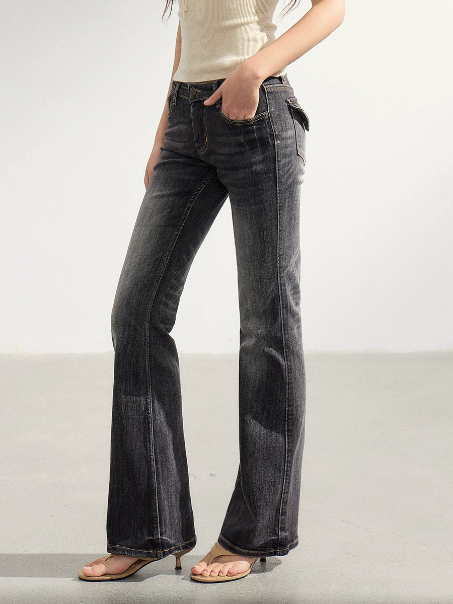 WITHMIN Low-rise Slim-fit Straight Jeans