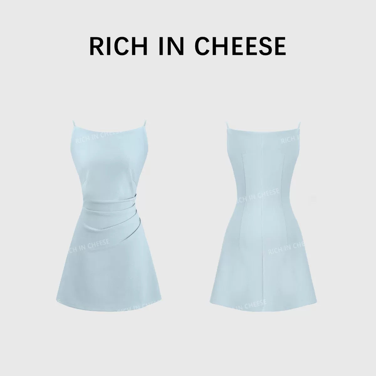 RICH IN CHEESE Temperament Pleated Slim-fit Knitted Dress