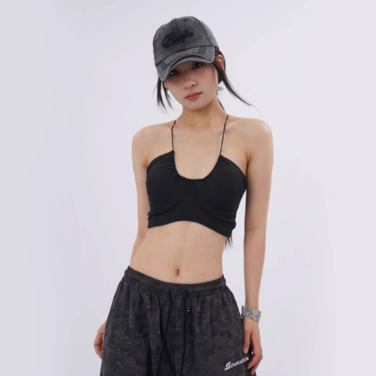 SAMUSAN Loose Lace-up Waist Loose Long Sleeves