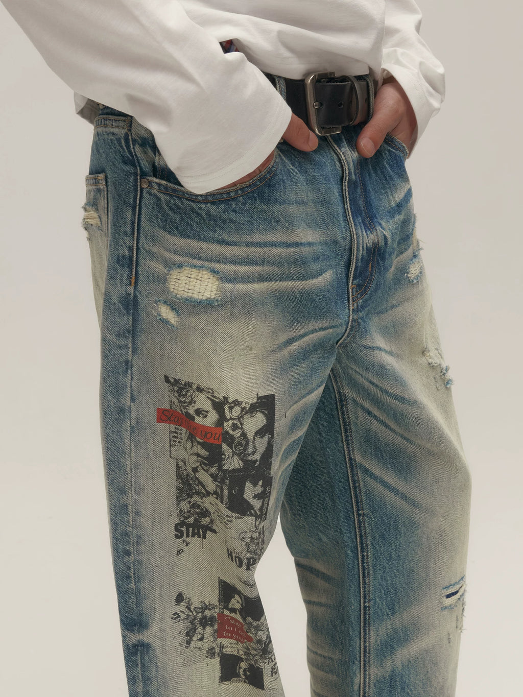 SGW Ripped Loose Straight Jeans