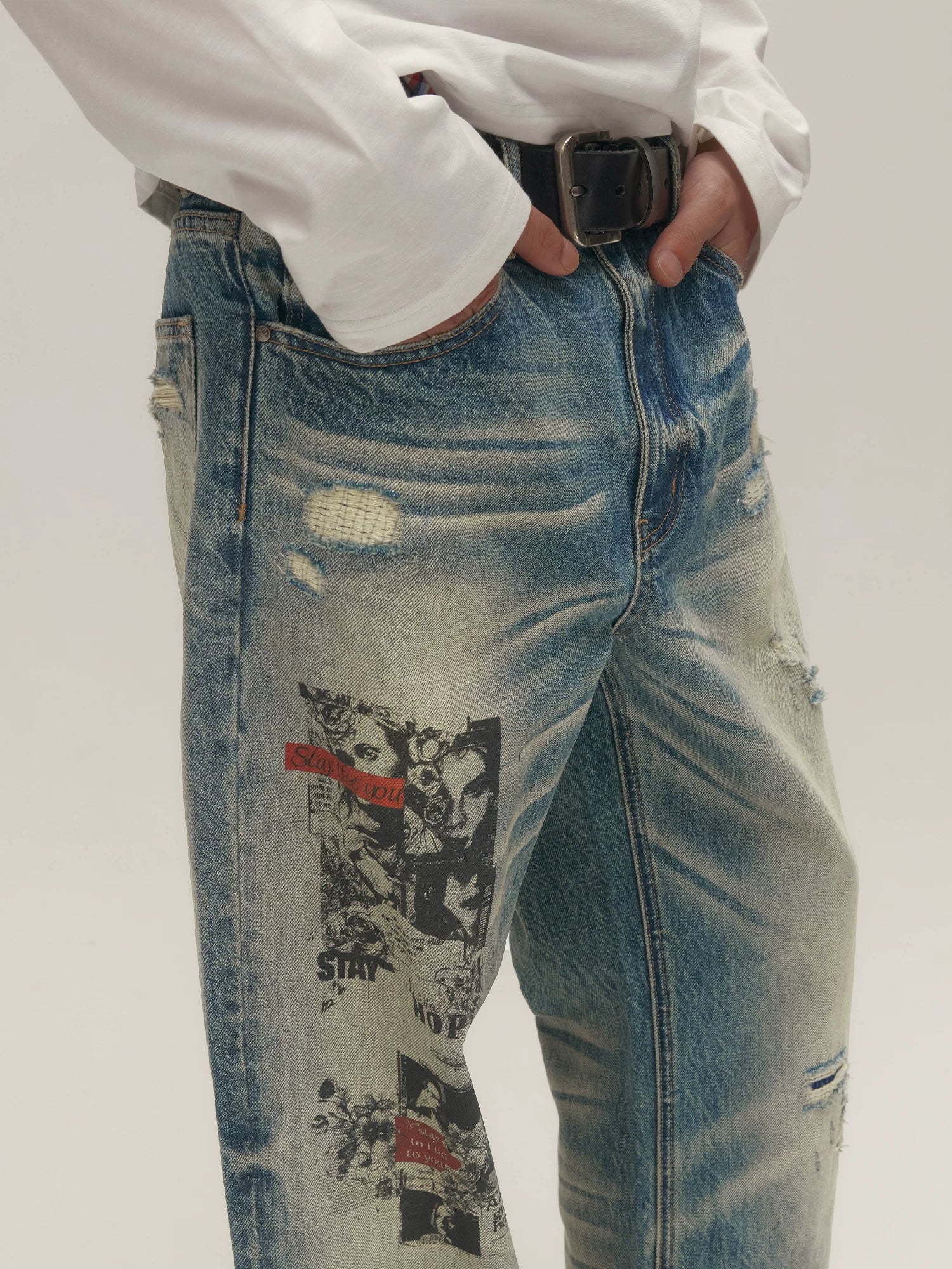 SGW Ripped Loose Straight Jeans