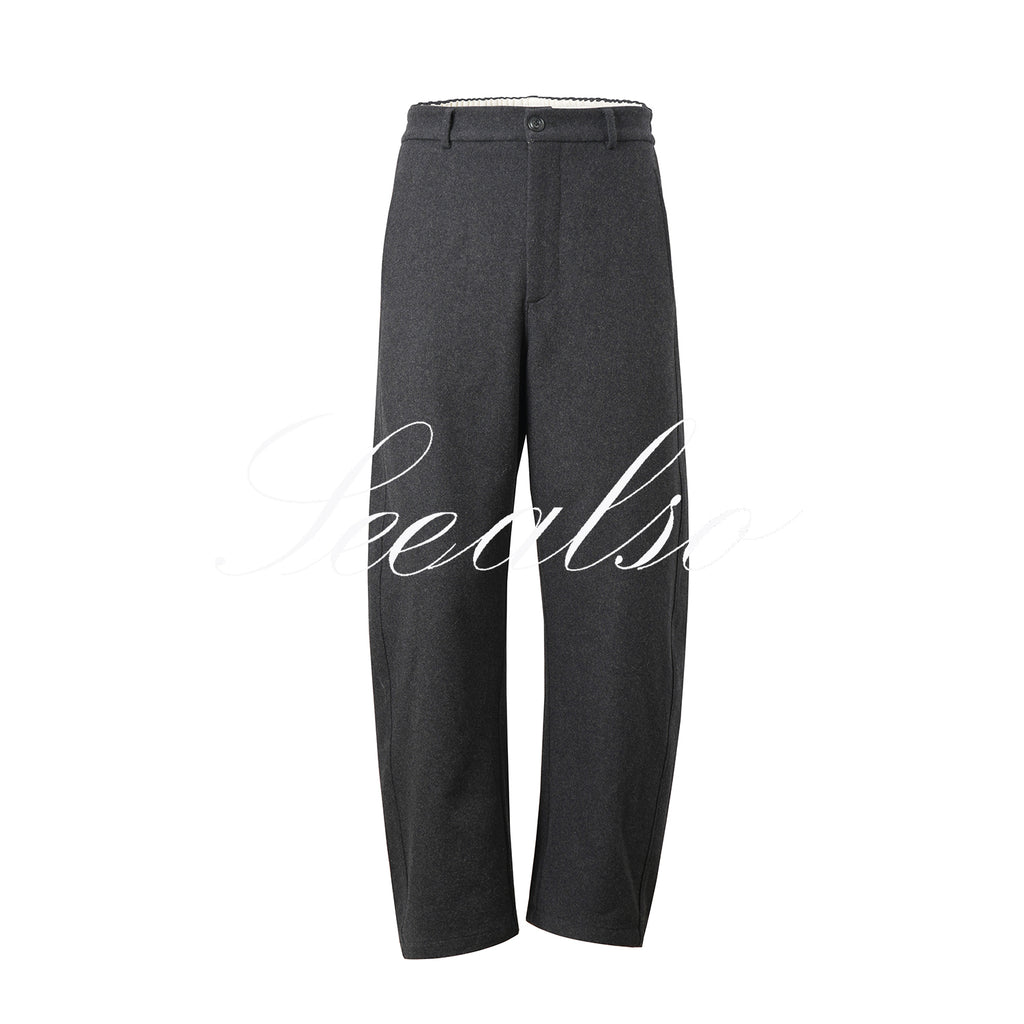 SEE ALSO wool old money scimitar pants 600g thickened Pants