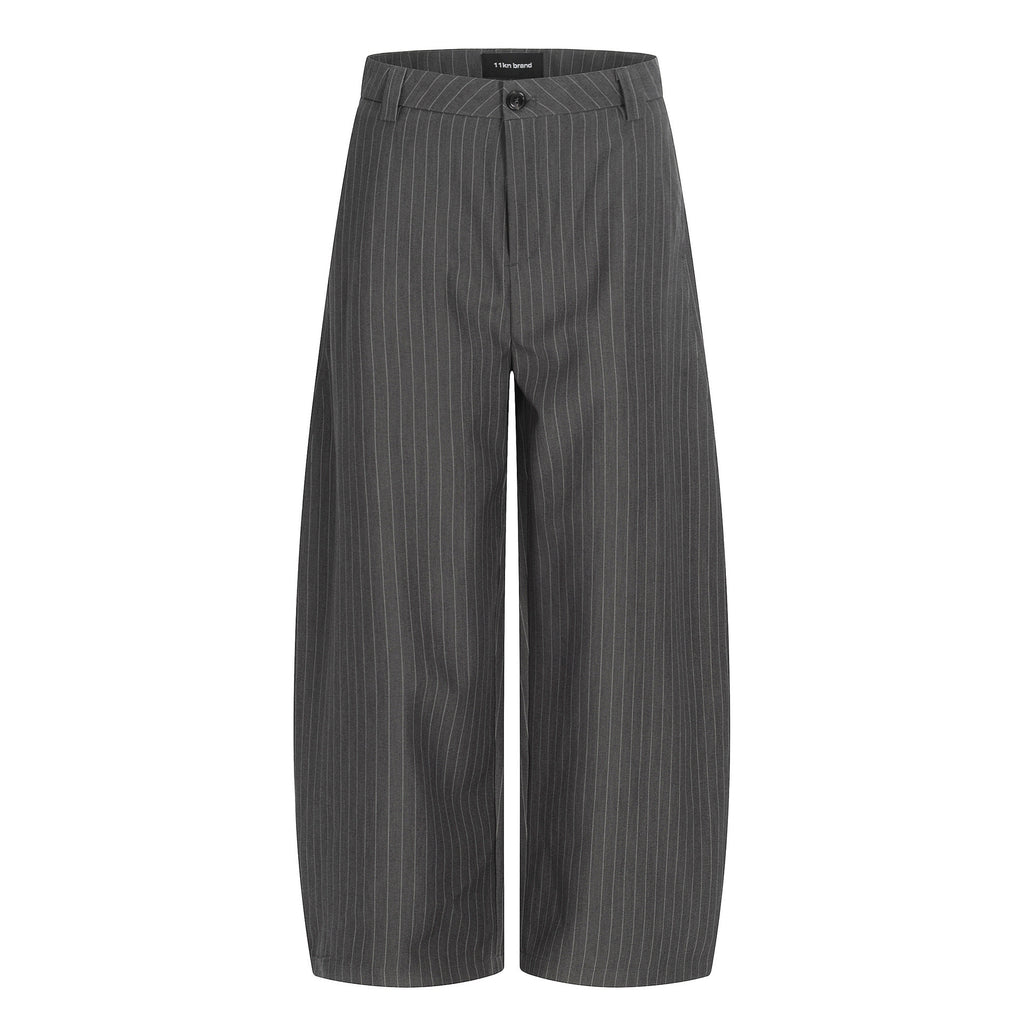 11KN Vertical Striped Thin Pleated Casual Pants