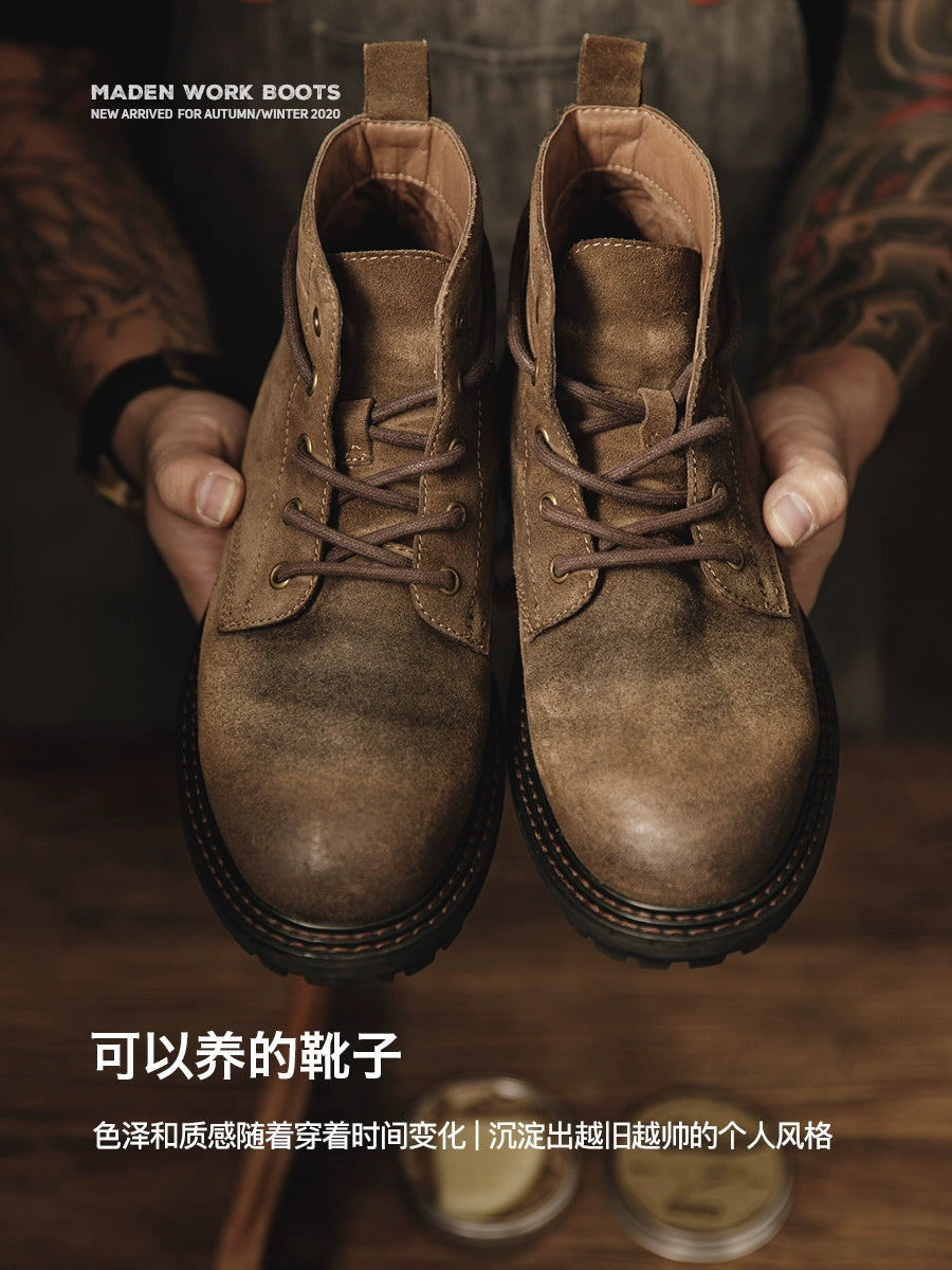 Maden Vintage Fleece Casual Tooling Boots