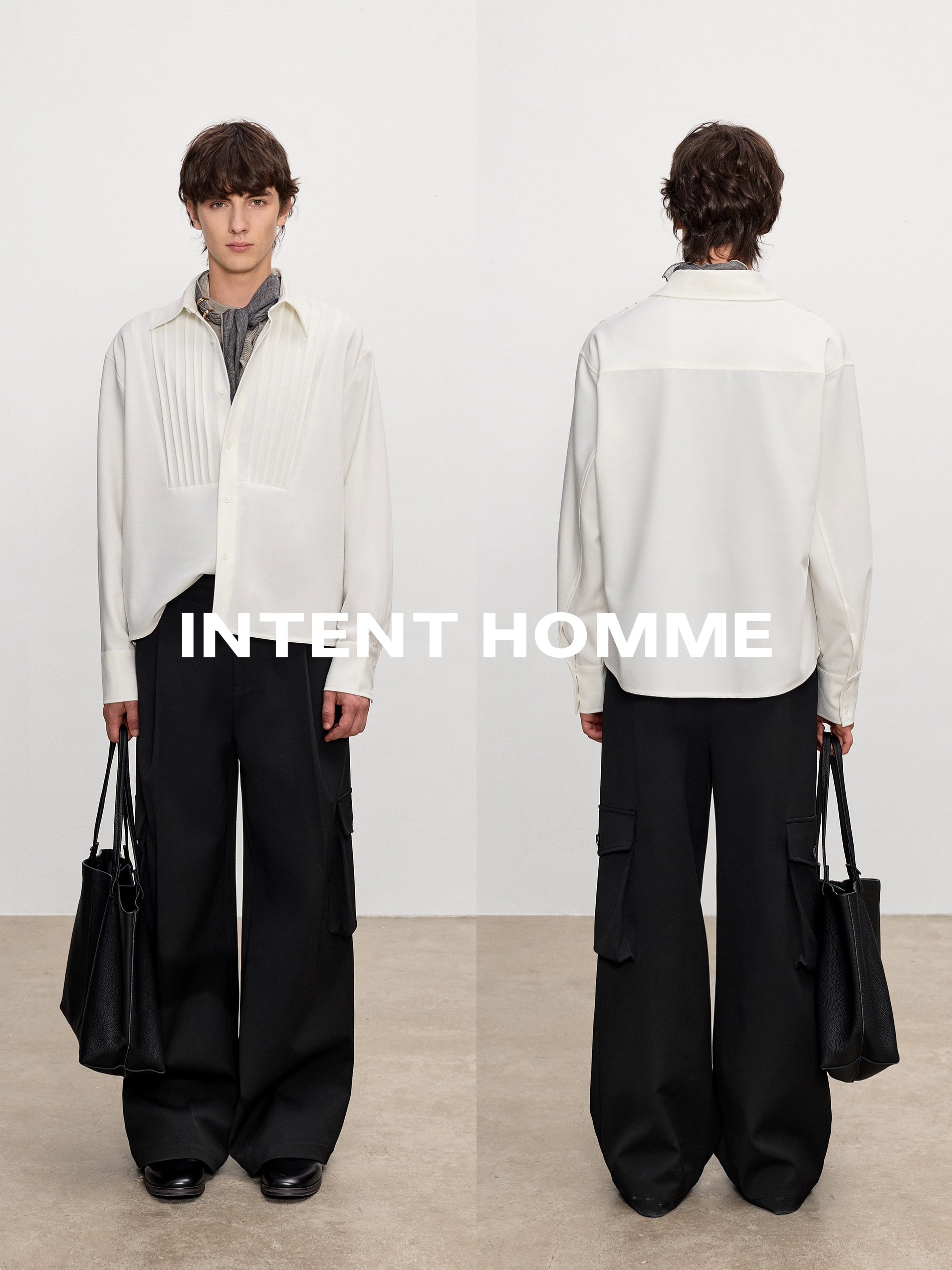 INTENT Minimal Anti-wrinkle Short Wide Lapel Long Sleeve