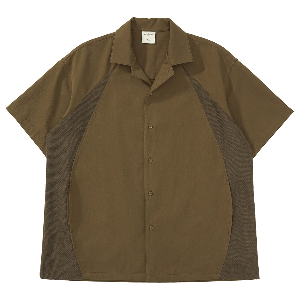 Mentmate Splicing Texture Design Short Sleeve Shirt