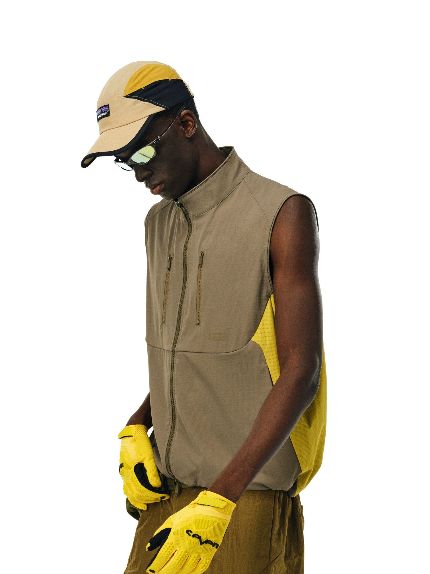 FPA Casual Contrasting Color Loose Stand-neck Sports Vest