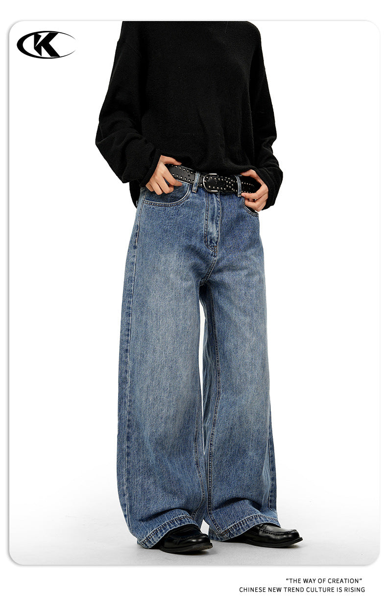 11KN Retro Straight Loose Wide Leg Jeans