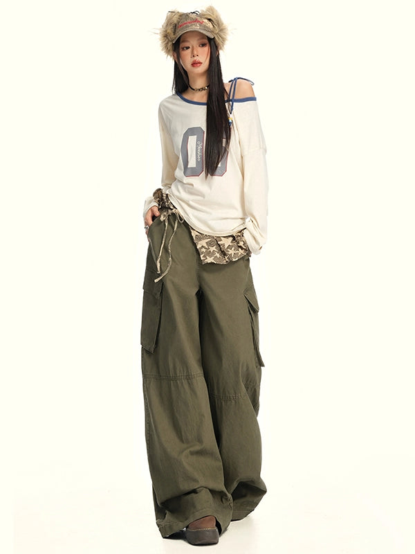 KPSR Lazy High Waist Loose Wide Leg Pants