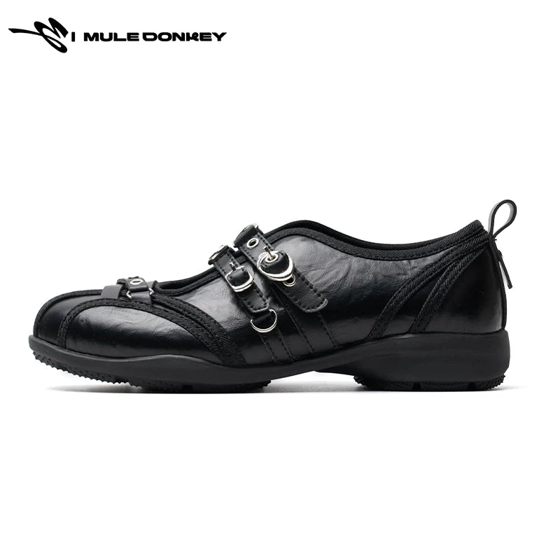 Donkey Shallow Rivet Sports Small Leather Shoes