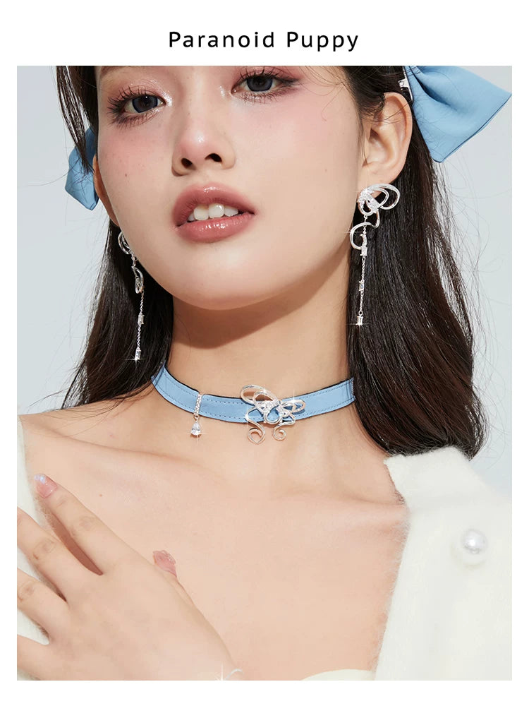 PP Streamer Bow Fringed Earrings