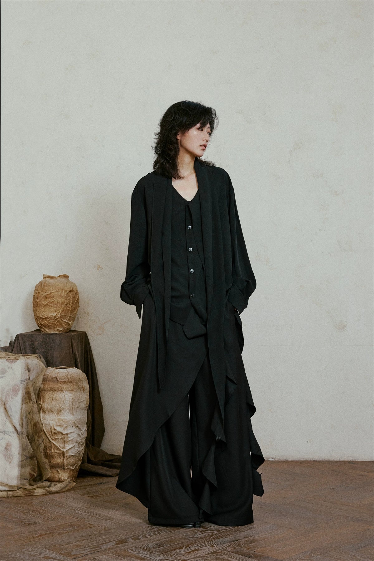 SUNYVONNE Irregular Fashion Streamer Slacks