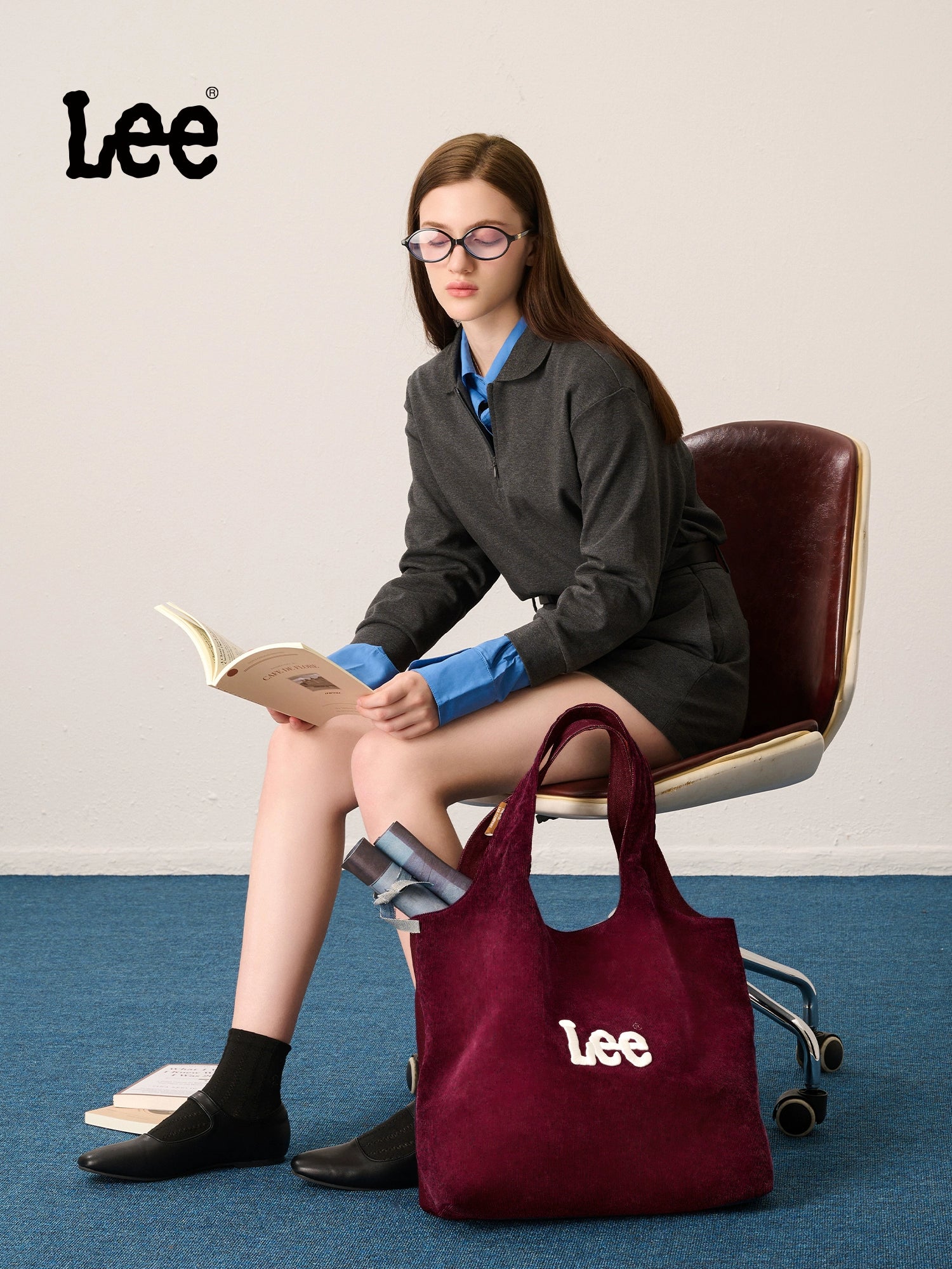 Lee Corduroy Large Capacity Handheld Shoulder Bag