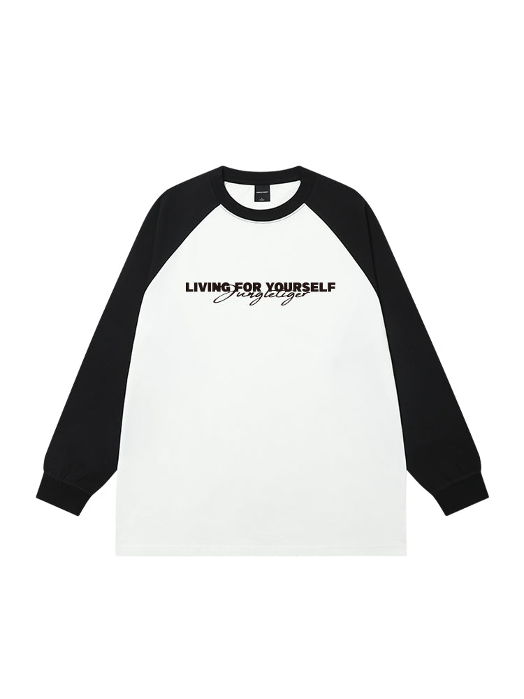 Jungle Tiger Alphabet Shoulder 100% Cotton Long Sleeve Tee