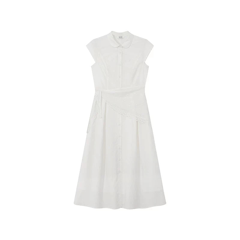 KANO Polo Collar Gentle Waist Long Skirt