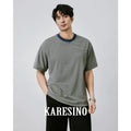 KARESINO Contrasting Striped Casual Round Neck Tee