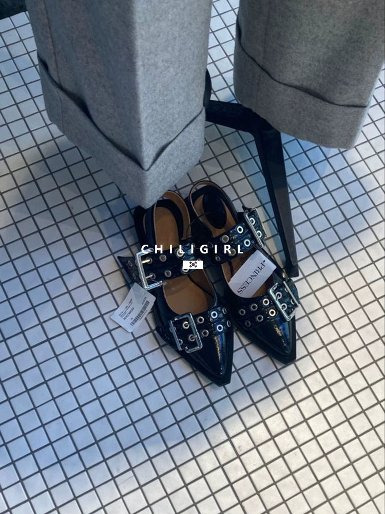 CHILIGIRL Ballet Strap-on Flat-bottomed Pointed Shoes