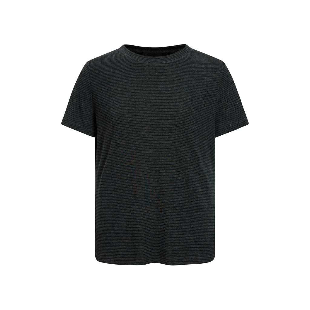 Sameuoo Front Shoulder Slim Striped Tee