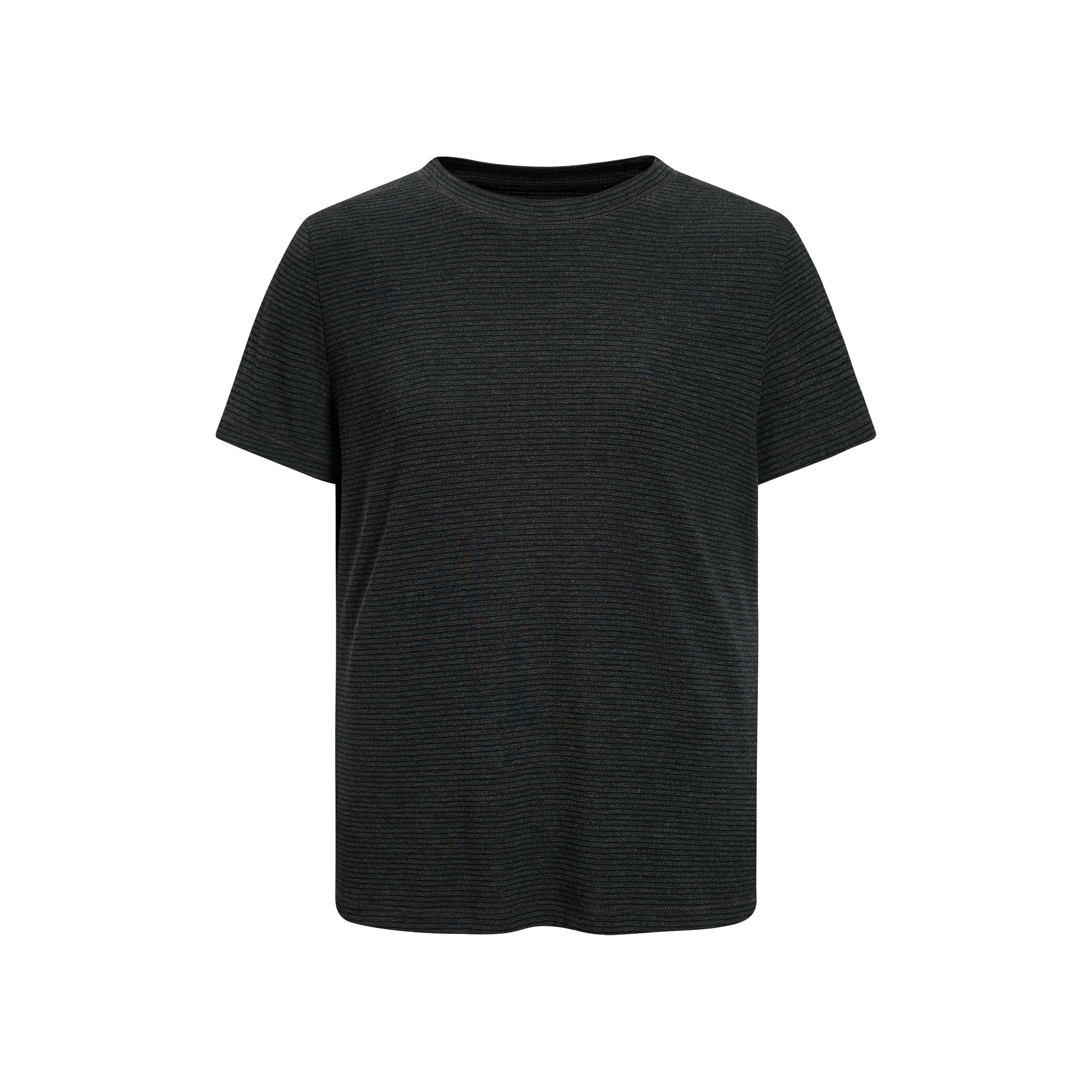 Sameuoo Front Shoulder Slim Striped Tee