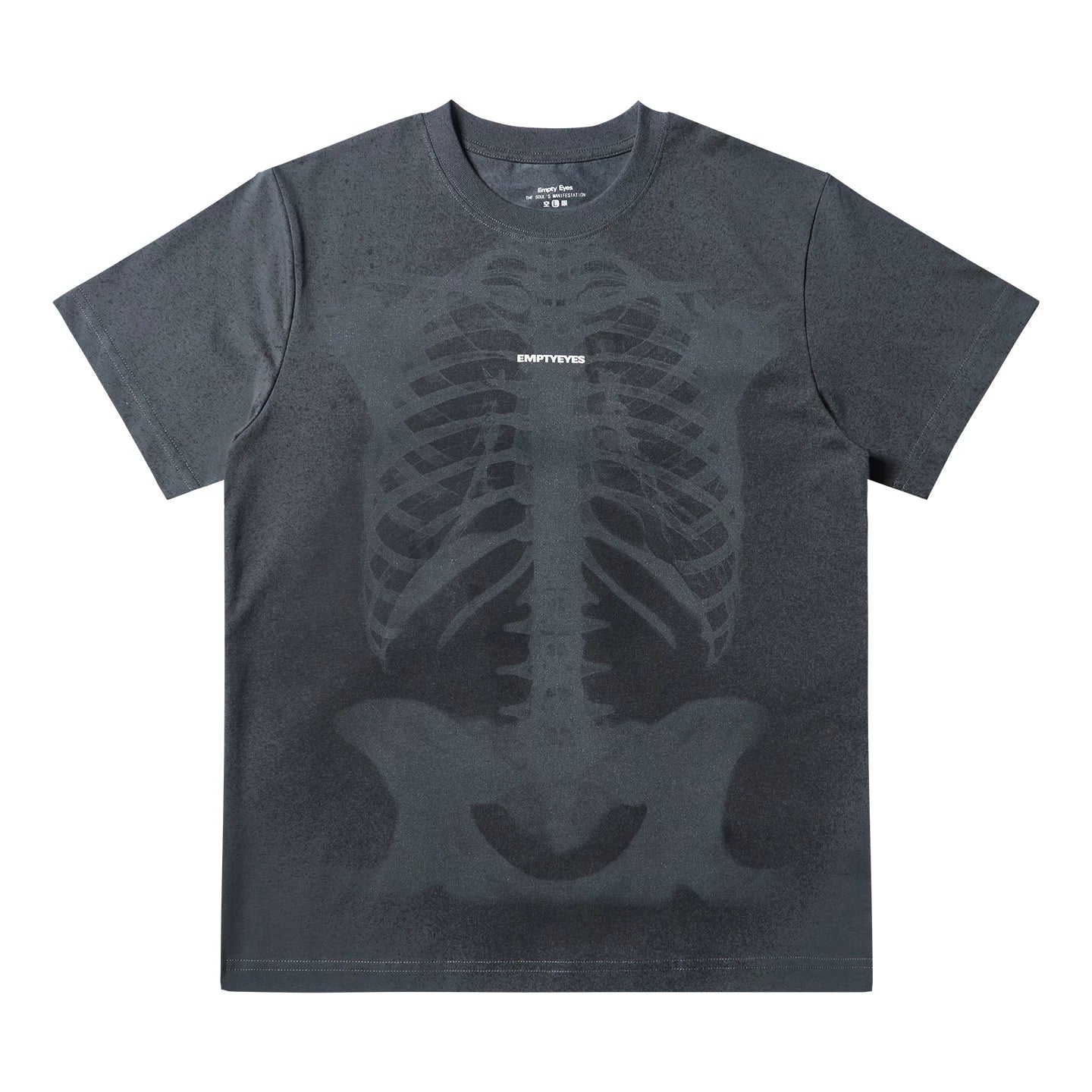 Empty Eyes Skeleton Print Casual Tee