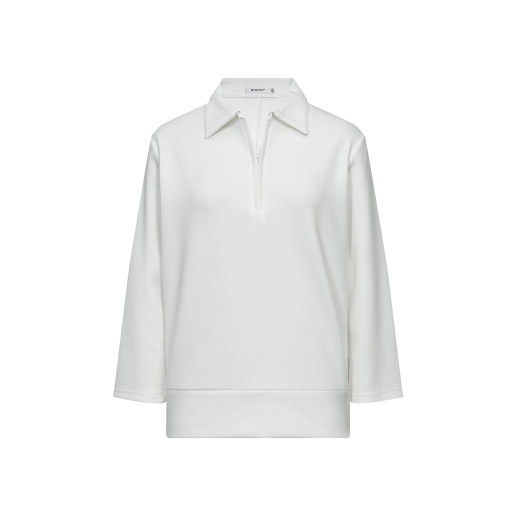 FUNKYFUN Half Zipper Simple Seven-quarter Sleeve Tee