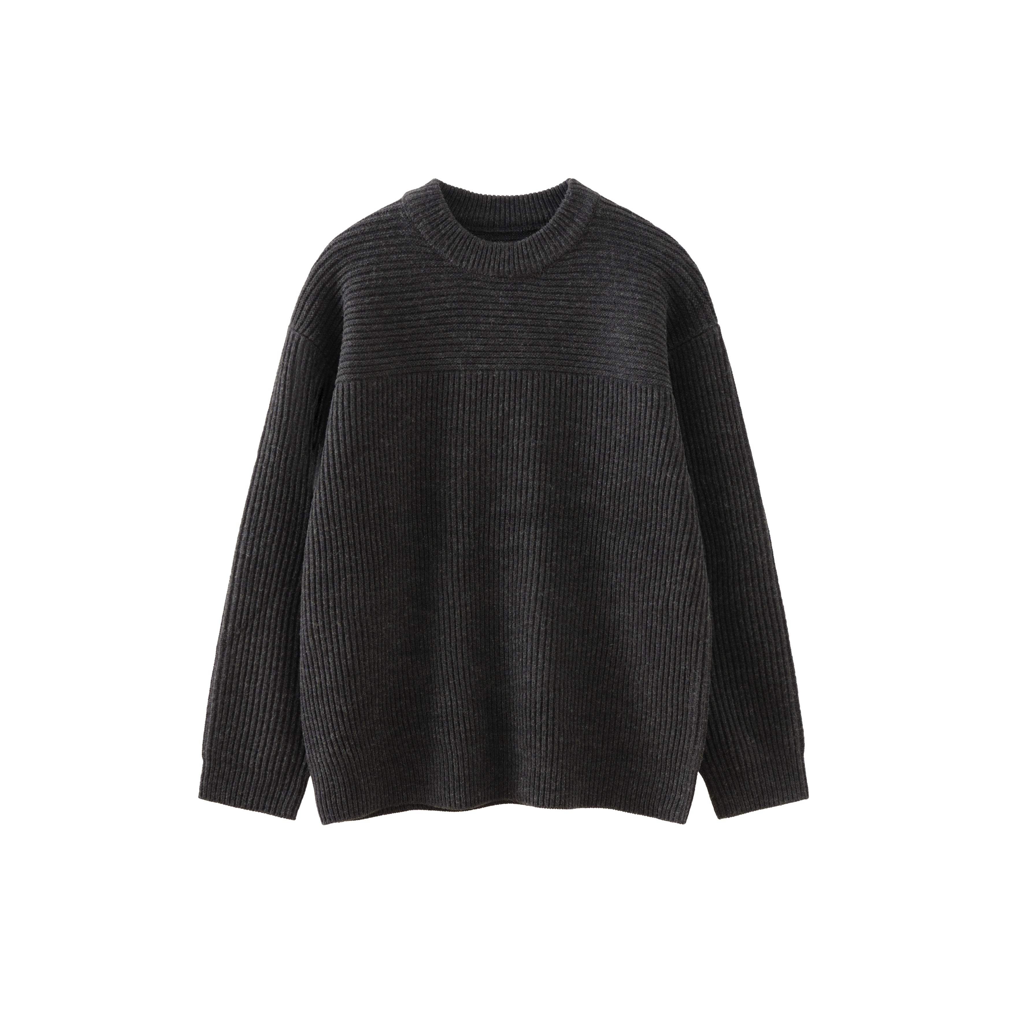 BUTTBILL 15% Sheep Wool Crew Neck Ingot Long Sleeve Sweater