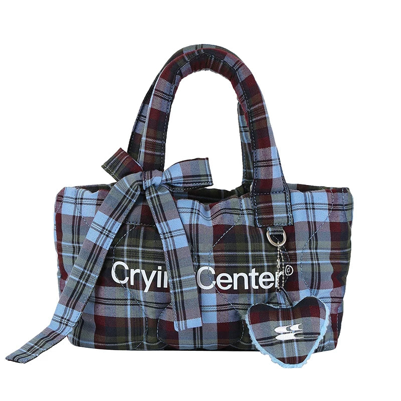 CryingCenter Vintage Checked Tote Bag