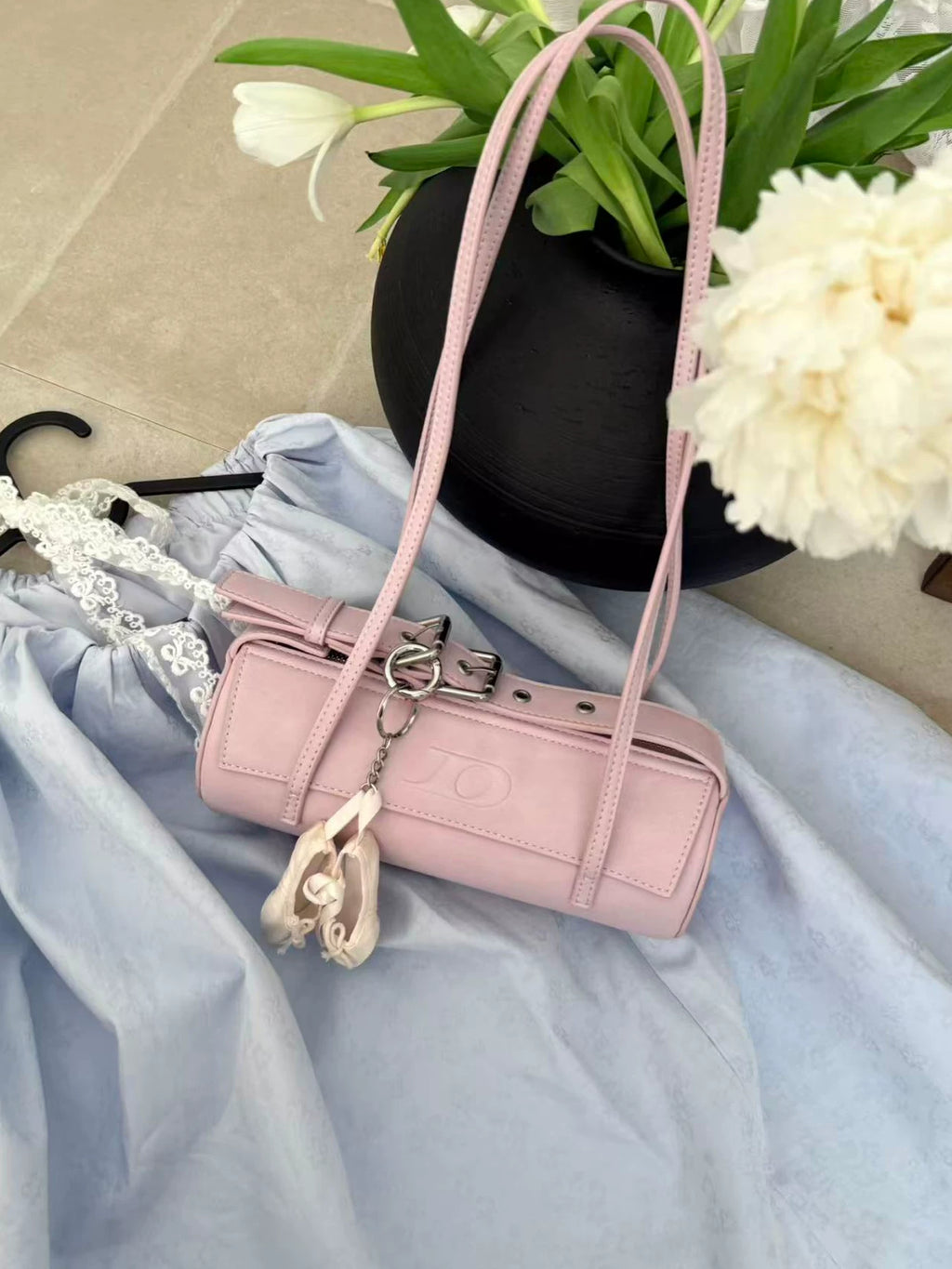 JANDRESS Belt-embellished Casual Shoulder Handbag