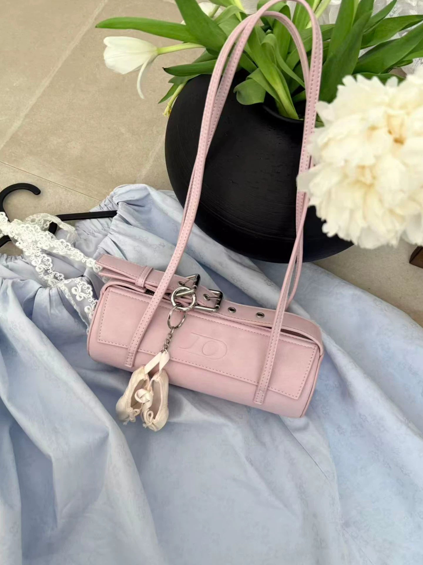 JANDRESS Belt-embellished Casual Shoulder Handbag