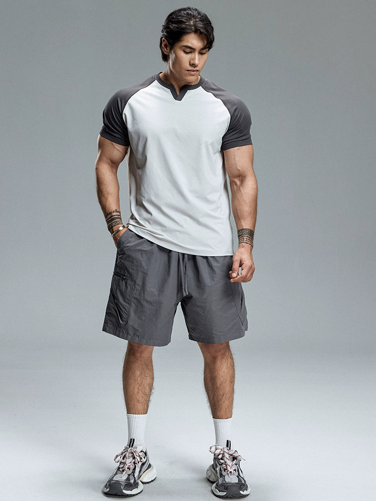 Muscle Dog American V-neck Sports Padded Casual Tee