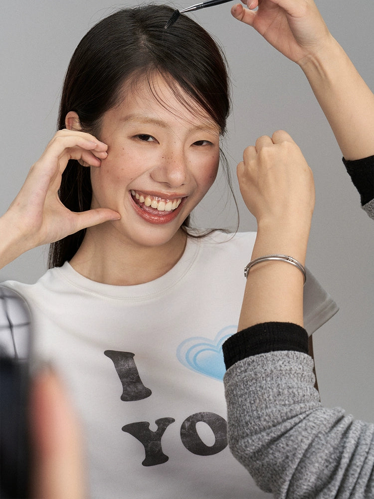 UnderStress Versatile Blue Love Emoji Print Tee