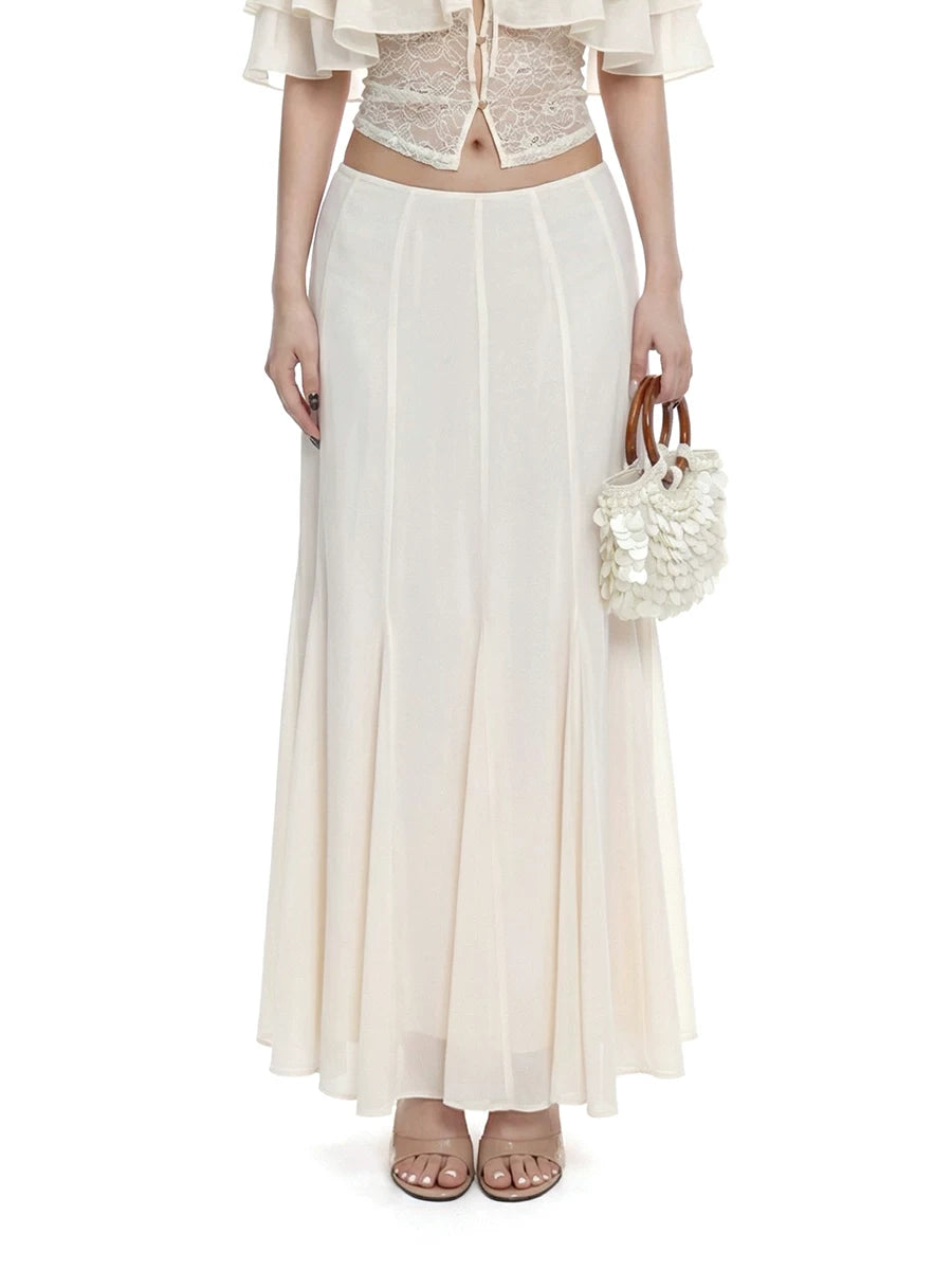 WITHMIN Low Waist and Thin Casual Versatile Straight Skirt