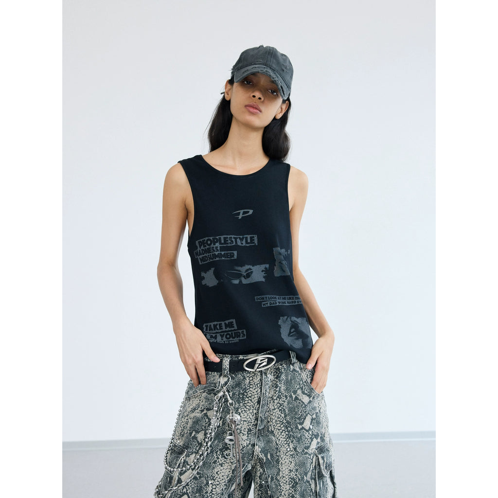 PEOPLESTYLE Graffiti Pit Strip Knitted Vest