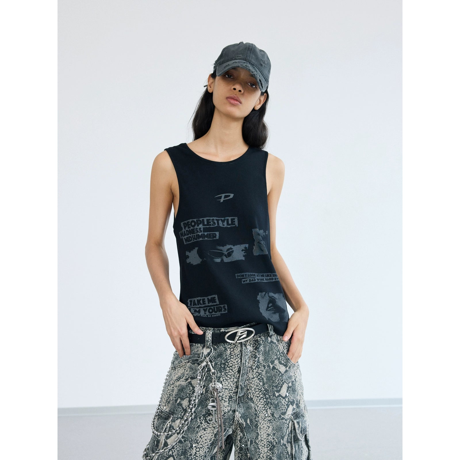 PEOPLESTYLE Graffiti Pit Strip Knitted Vest