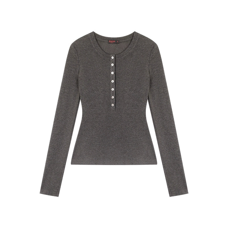 Zero Polished Round Neck with Slim Long Sleeves