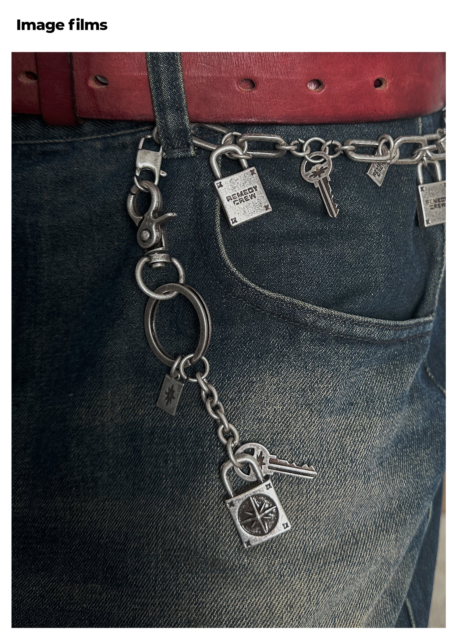 Remedy pendant lock key ring keychain