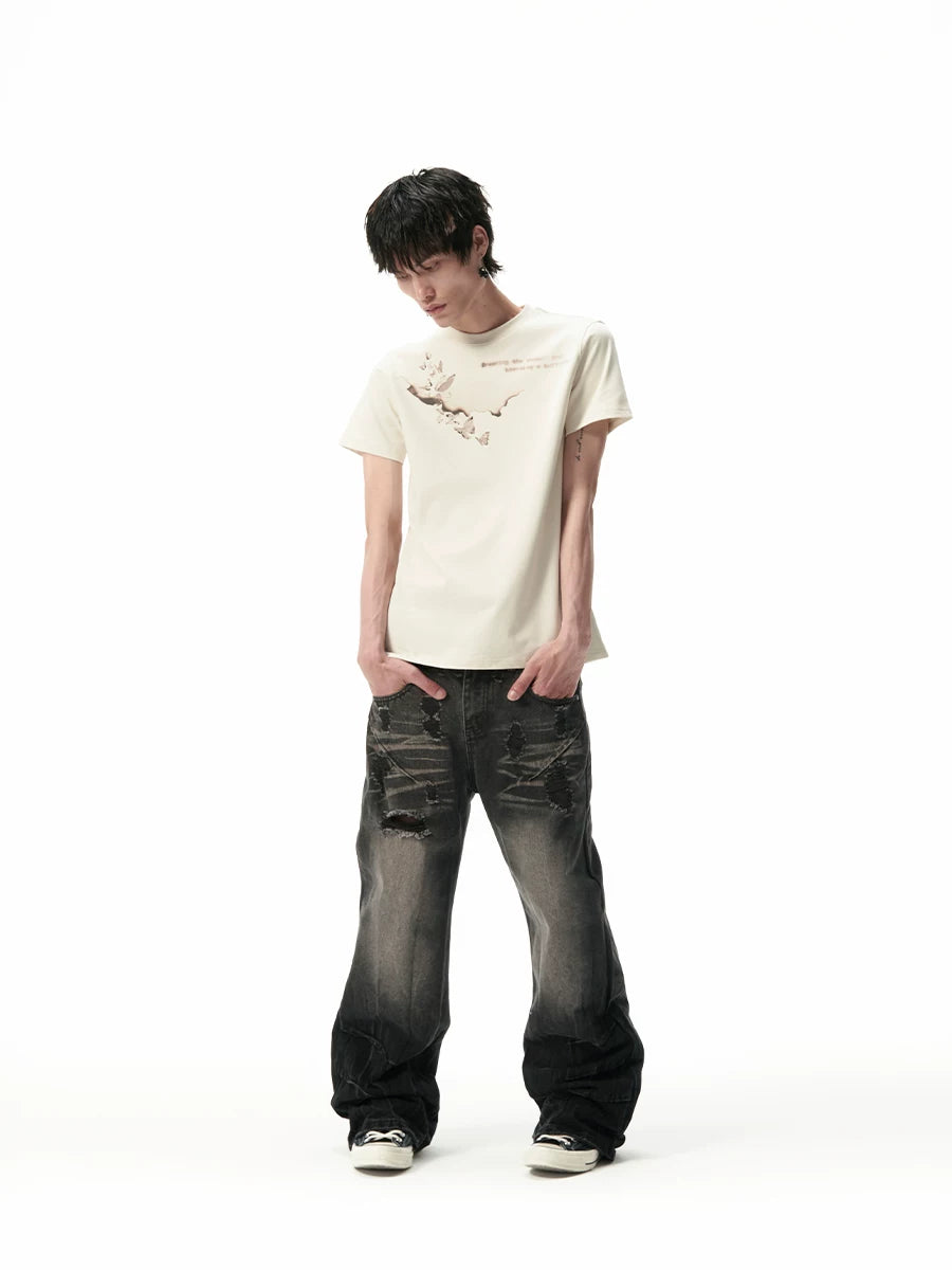 SGW Gradual Change Digital Printing Front Shoulder Tee