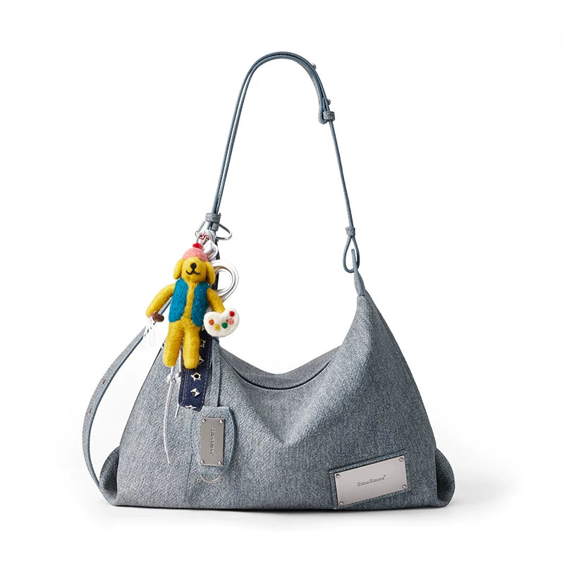 SmoSmos Niche Denim Shoulder Crossbody Armpit Bag